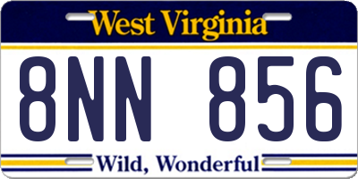 WV license plate 8NN856