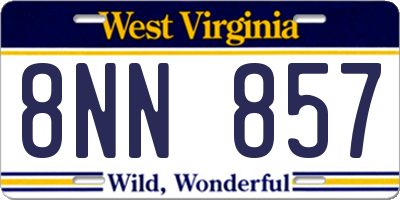 WV license plate 8NN857
