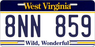 WV license plate 8NN859