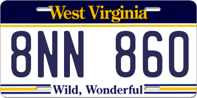 WV license plate 8NN860