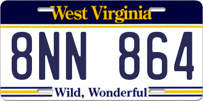 WV license plate 8NN864