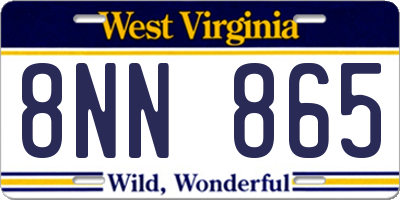 WV license plate 8NN865