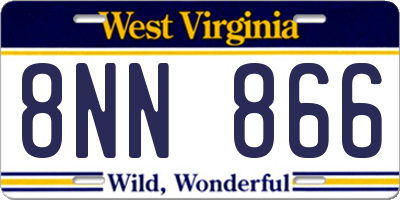 WV license plate 8NN866