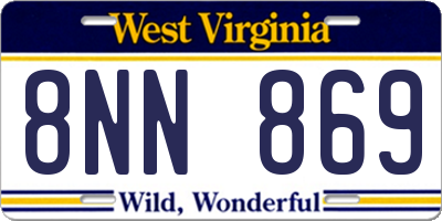 WV license plate 8NN869