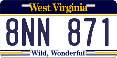 WV license plate 8NN871