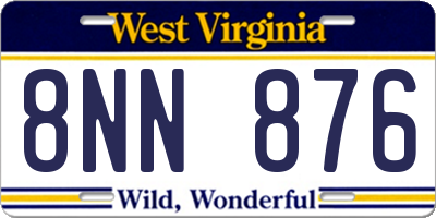 WV license plate 8NN876