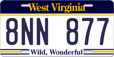 WV license plate 8NN877