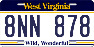 WV license plate 8NN878