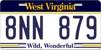 WV license plate 8NN879