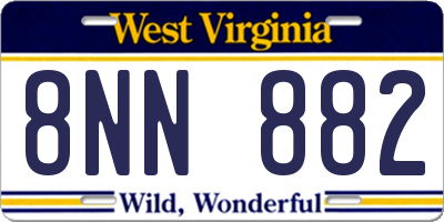 WV license plate 8NN882
