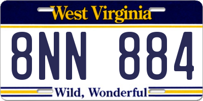 WV license plate 8NN884