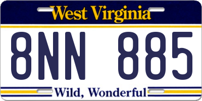 WV license plate 8NN885