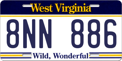 WV license plate 8NN886