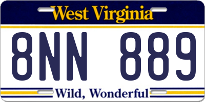 WV license plate 8NN889