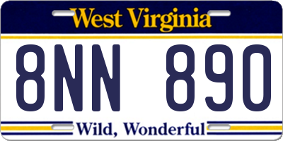 WV license plate 8NN890
