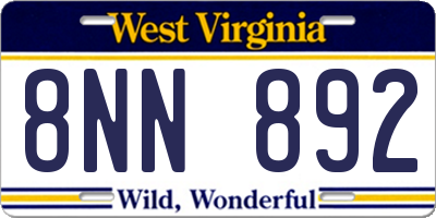 WV license plate 8NN892