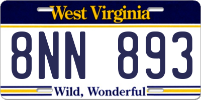 WV license plate 8NN893