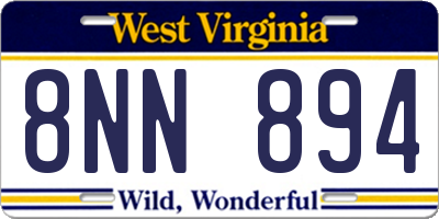 WV license plate 8NN894