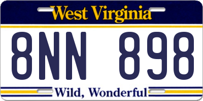 WV license plate 8NN898