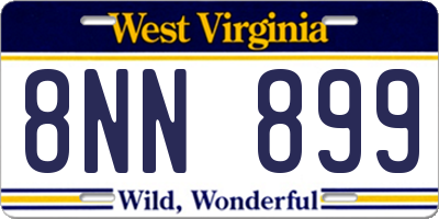 WV license plate 8NN899