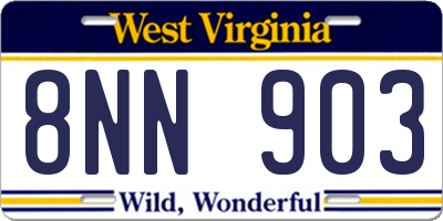 WV license plate 8NN903