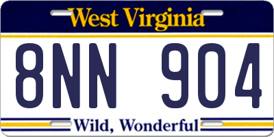 WV license plate 8NN904