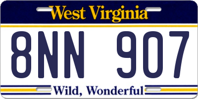 WV license plate 8NN907