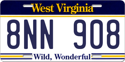 WV license plate 8NN908