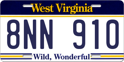 WV license plate 8NN910