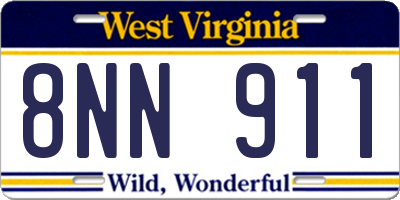 WV license plate 8NN911