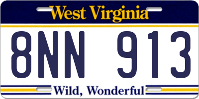 WV license plate 8NN913