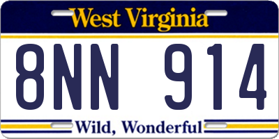 WV license plate 8NN914