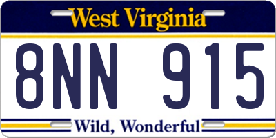 WV license plate 8NN915
