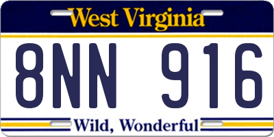 WV license plate 8NN916