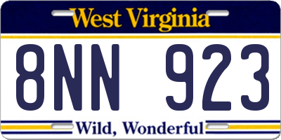 WV license plate 8NN923
