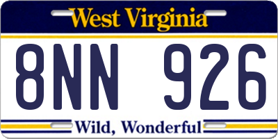 WV license plate 8NN926