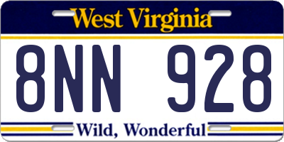 WV license plate 8NN928