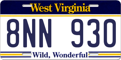 WV license plate 8NN930