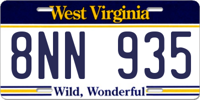 WV license plate 8NN935