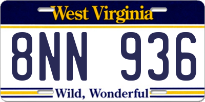 WV license plate 8NN936