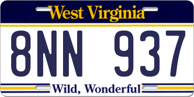 WV license plate 8NN937