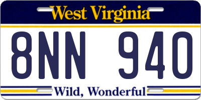 WV license plate 8NN940