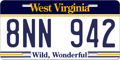WV license plate 8NN942