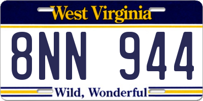 WV license plate 8NN944