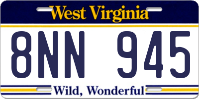 WV license plate 8NN945