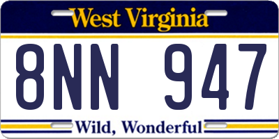 WV license plate 8NN947