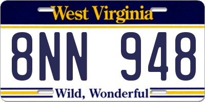 WV license plate 8NN948