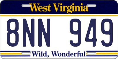 WV license plate 8NN949