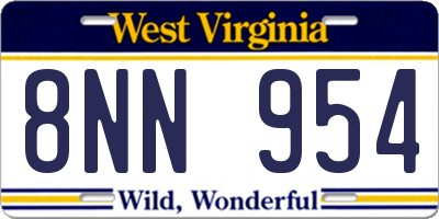 WV license plate 8NN954