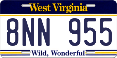 WV license plate 8NN955